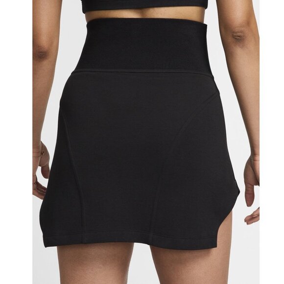 NIKE Sportswear Tech Fleece High Waist Mini SKIRT Size XS Black Stretch NEW $95 - Picture 4 of 11